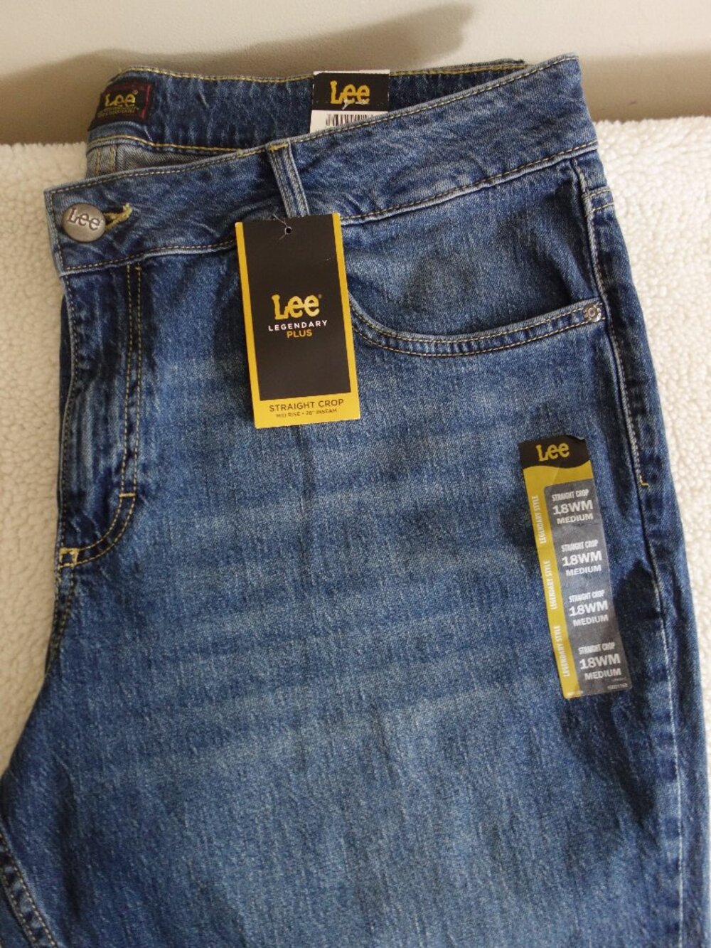 NWT LEE Legendary Plus Straight Crop Mid Rise Blue Jeans – Plus 18W